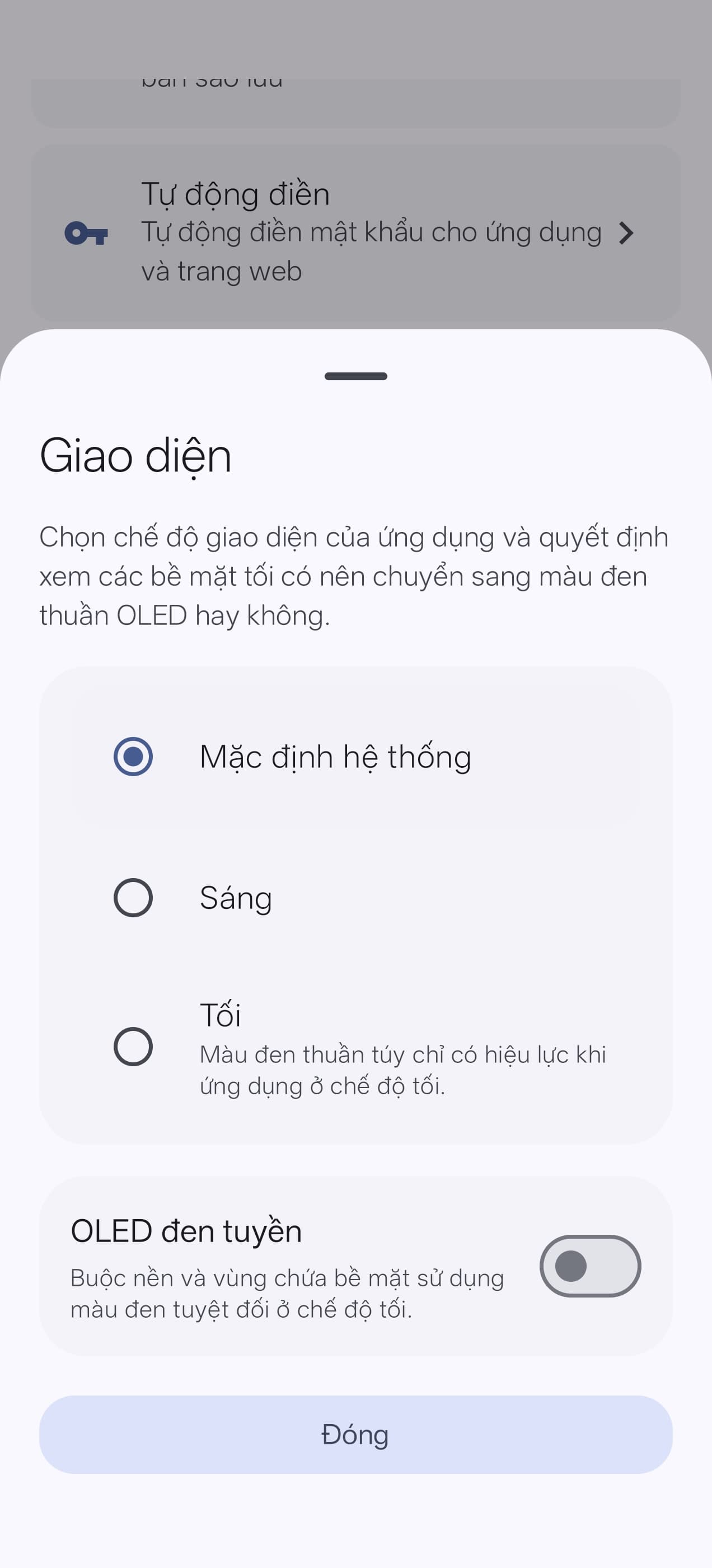 Cài đặt giao diện và chủ đề